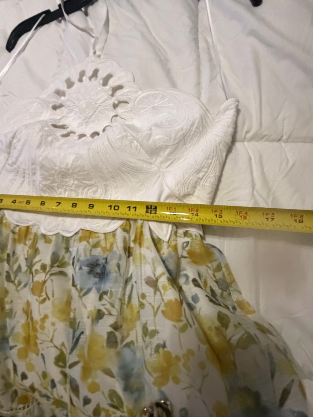Sunlit Floral Tiered Maxi Dress - White & Yellow - Picture 5 of 12